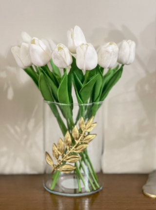 Asha's Vase with Gold Resin Leaf