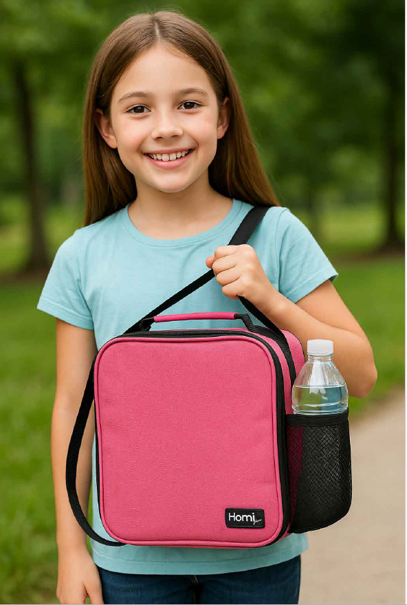 Homi Plus Thermal Bag 7 L  with a Side Mesh Pocket- Hot Pink
