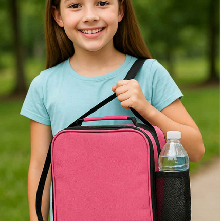 Homi Plus Thermal Bag 7 L  with a Side Mesh Pocket- Hot Pink