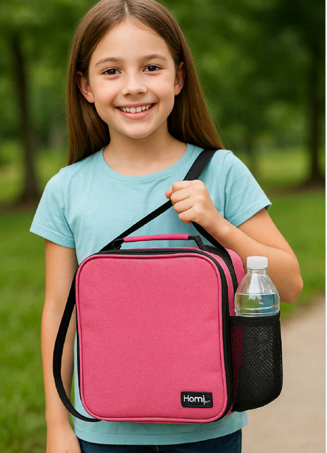 Homi Plus Thermal Bag 7 L  with a Side Mesh Pocket- Hot Pink
