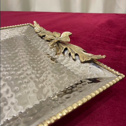 Rectangle Serving Tray With Leaves