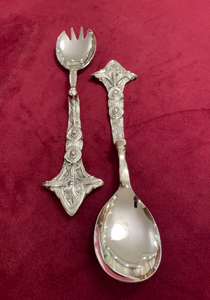 Laila Dine Karo Cutlery Serving Tools Silver Set of 7