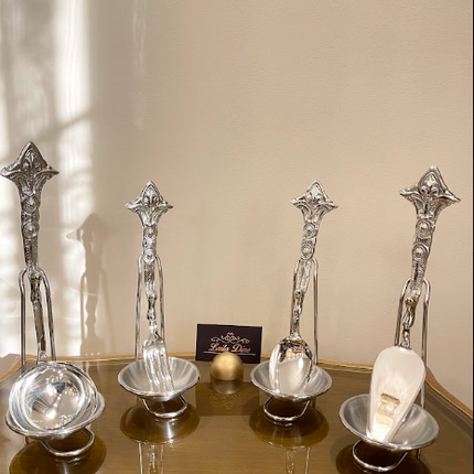 Laila Dine Karo Cutlery Serving Tools Silver Set of 7