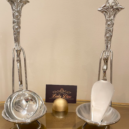 Laila Dine Karo Cutlery Serving Tools Silver Set of 7