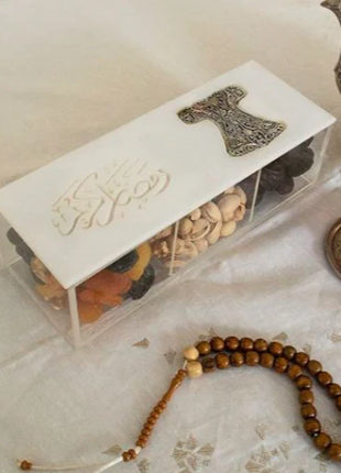 Zee Designs Plexi Glass Kaftan Ramadan Kareem Box with Partitions