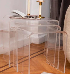 Zee Designs Plexi Glass Nested Tables
