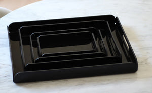 Zee Designs Plexiglass Solid Black Serving Tray