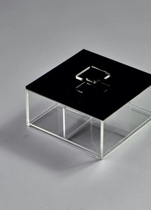 Zee Designs Plexiglass Solid Small Squared Divided Box