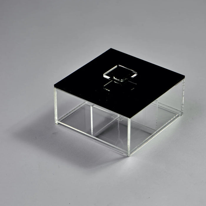 Zee Designs Plexiglass Solid Small Squared Divided Box