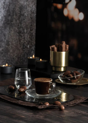 Pasabahce Vela Tea Cup & Saucer (Set of 6Cups & 6 Saucers) pieces, 195ml