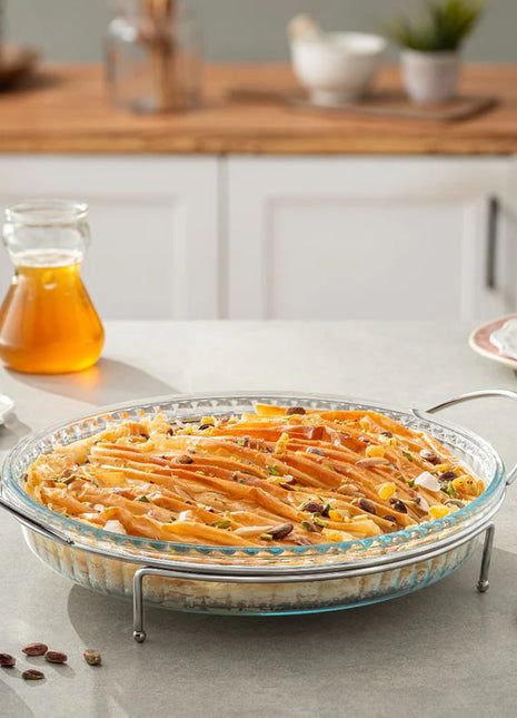 Borcam Roasters Round Oven Dish with Stand - 31.9cm