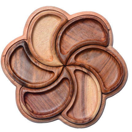 Wooden Serving Platter Flower Shape (30 cm)