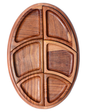 Wooden Oval Serving Platter (35 cm)