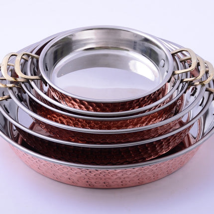 Copper Pans (Set of 6)  Size (13,15,17,20,22,24 cm) (Two Handles)