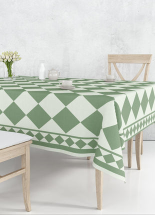 Mantile Light Green Checkered Tablecloth.