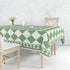 Mantile Light Green Checkered Tablecloth.