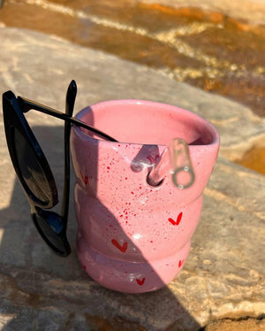 Piece of Sara Ice Cup with Stainless Straw (Hearts)