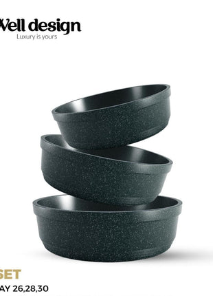 Well Design 3 Pcs Die-Cast Round Oven Tray