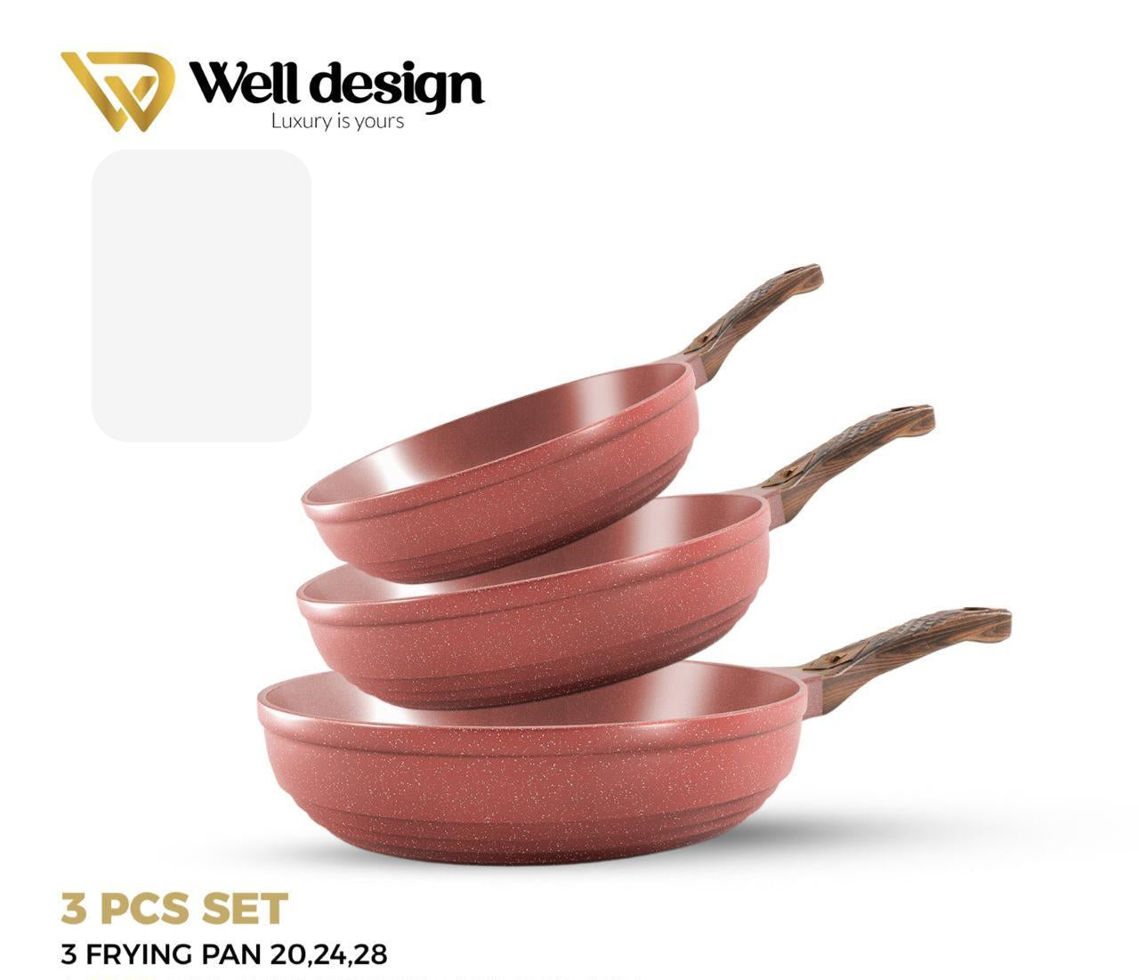 Well Design 3 Pcs Die-Cast Fry Pan Set