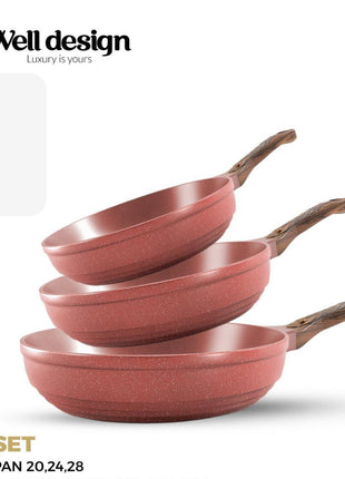 Well Design 3 Pcs Die-Cast Fry Pan Set