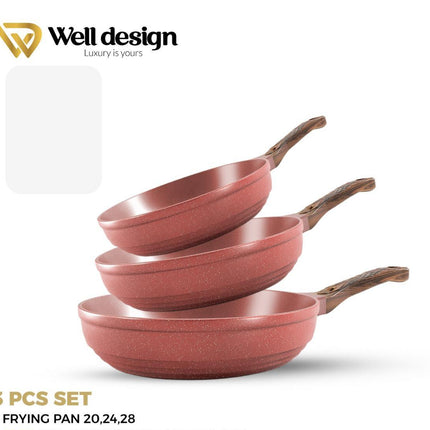 Well Design 3 Pcs Die-Cast Fry Pan Set