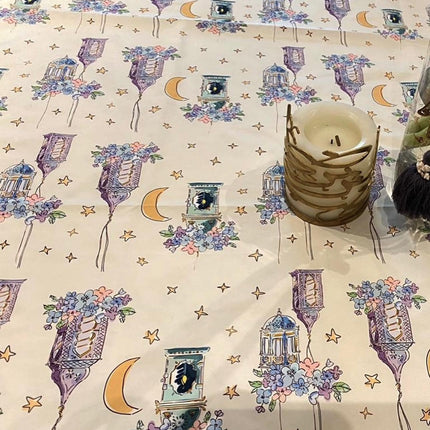 Mantile Purple Floral Lantern Tablecloth