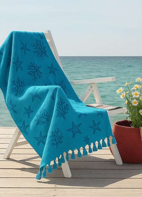 J Linens Stars Beach Towel Size: 86 x 165 cm