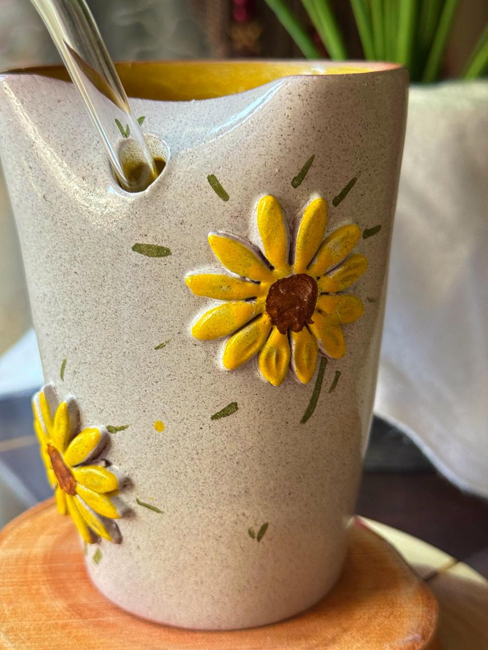 Piece of Sara Sunflower Shines Straw Cup