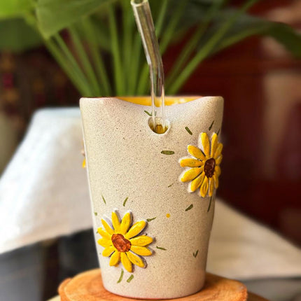 Piece of Sara Sunflower Shines Straw Cup