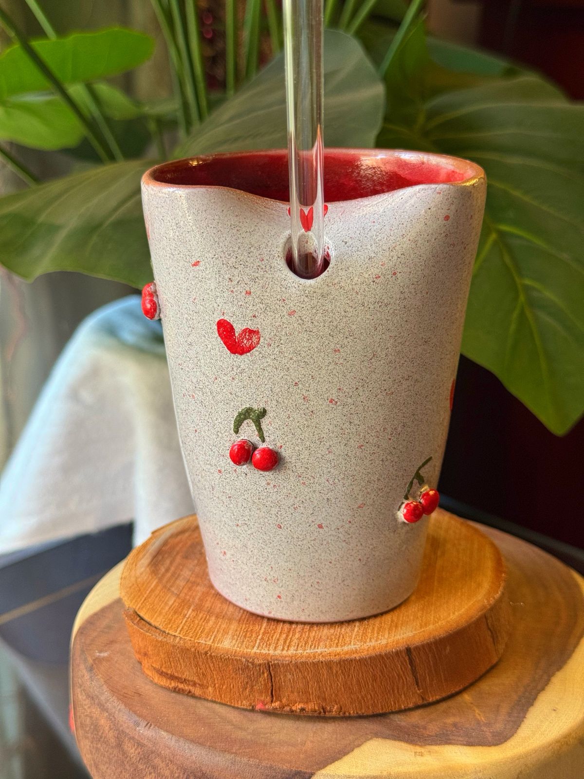 Piece of Sara Cherry Straw Cup