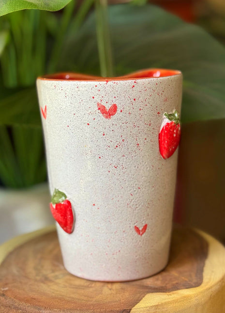 Piece of Sara Strawberry Straw Cup