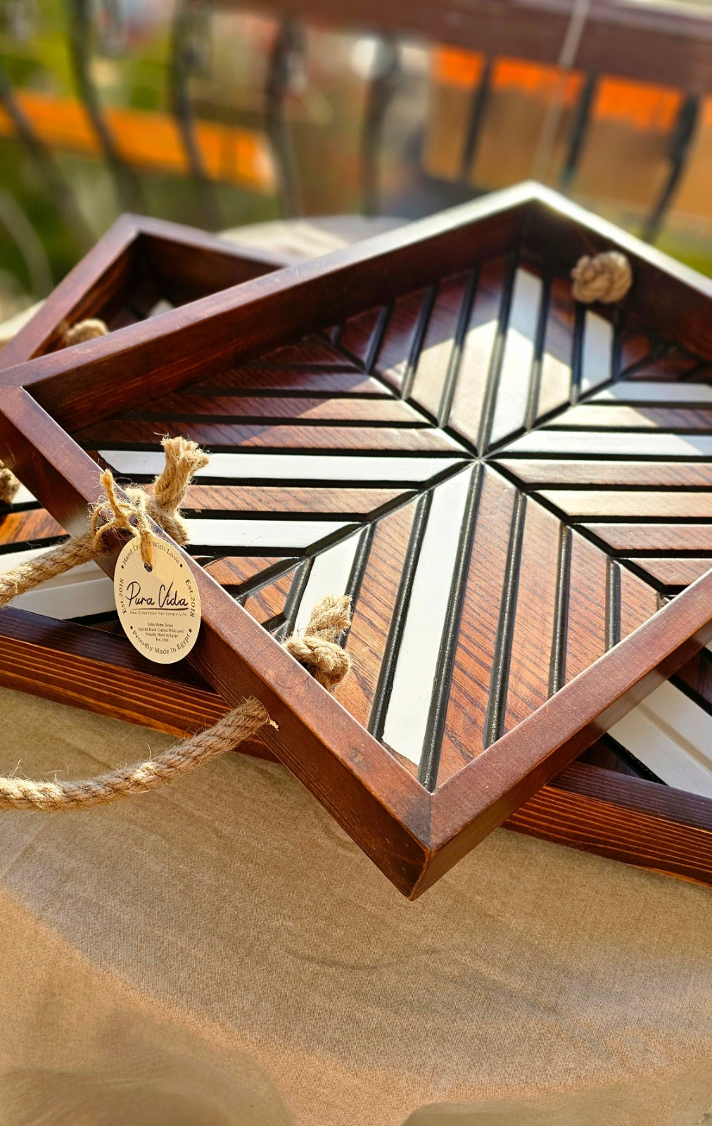 Pura Vida Boho Tray Set of 2