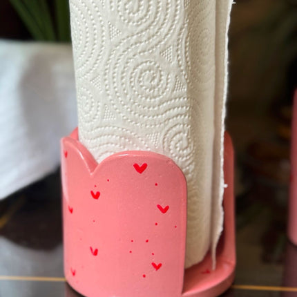 Piece of Sara Pink Hearts Tissue Holder