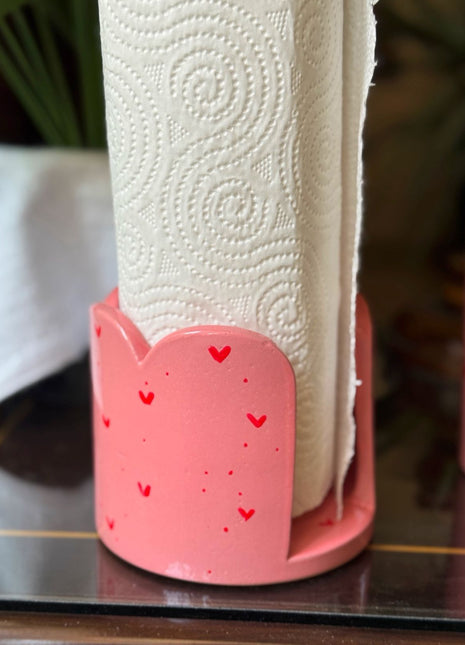 Piece of Sara Pink Hearts Tissue Holder