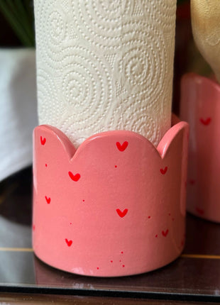 Piece of Sara Pink Hearts Tissue Holder