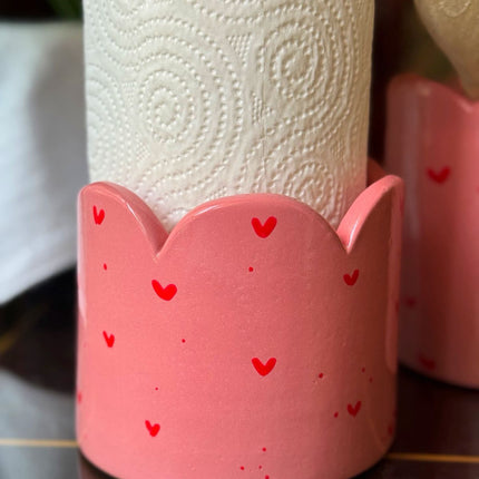 Piece of Sara Pink Hearts Tissue Holder
