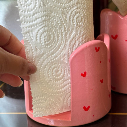 Piece of Sara Pink Hearts Tissue Holder