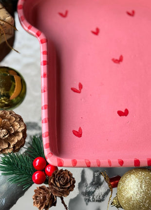 Piece of Sara Pink Heart Toast Plate