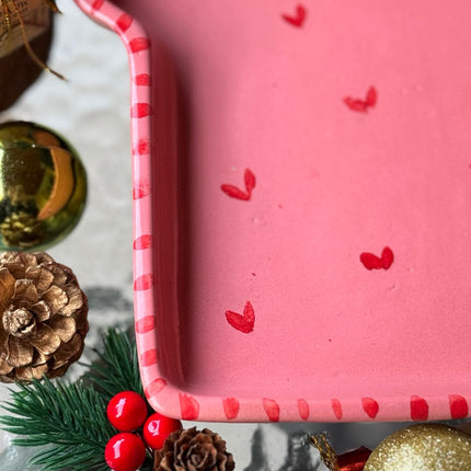 Piece of Sara Pink Heart Toast Plate