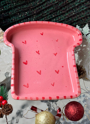 Piece of Sara Pink Heart Toast Plate