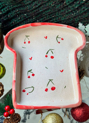 Piece of Sara cherries Toast Plate