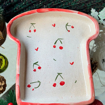 Piece of Sara cherries Toast Plate