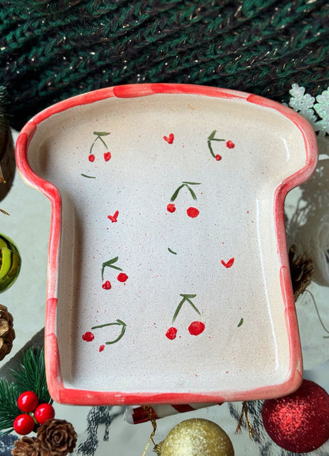 Piece of Sara cherries Toast Plate
