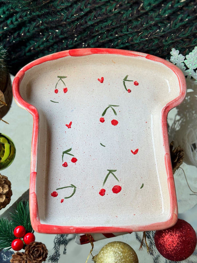 Piece of Sara cherries Toast Plate