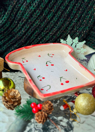 Piece of Sara cherries Toast Plate