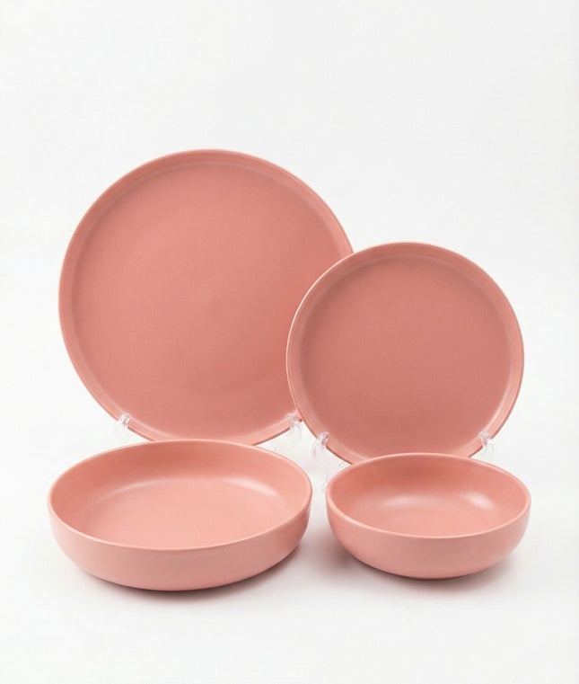 Tulu Granulated Matt Rose 24 Pc Dinner Set