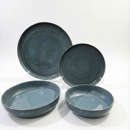 Tulu Granulated Dark Teal 24 Pc Dinner Set