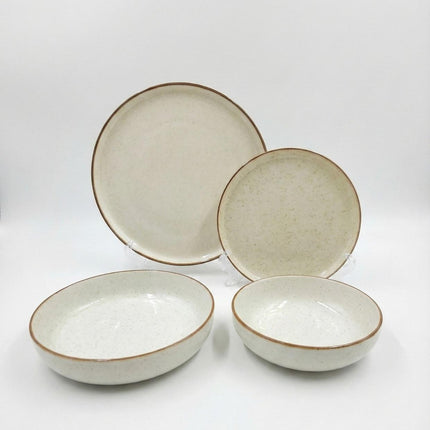 Tulu Granulated Beige 24 Pc Dinner Set