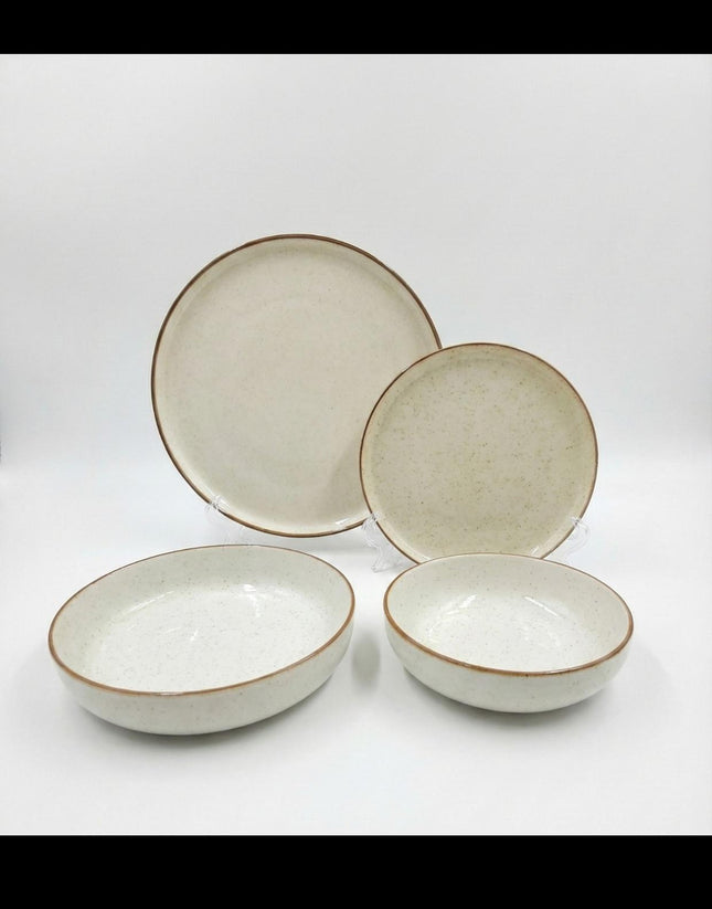Tulu Granulated Beige 24 Pcs Dinner Set