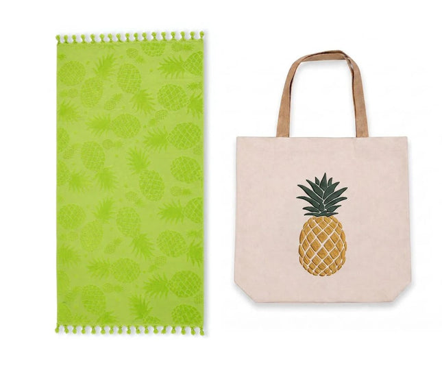 J Linens Beach Towel & Tote Bag ( Pineapple )